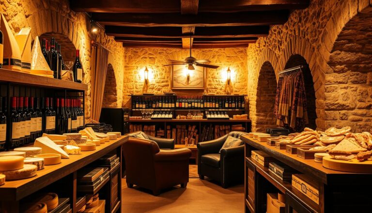 cave à vin fromage et charcuterie
