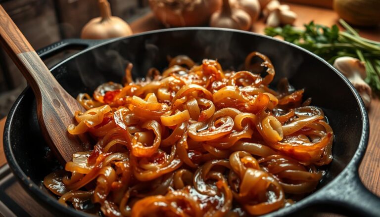 Oignons caramélisés miel poêle