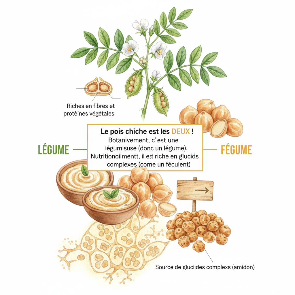 Pois chiche féculent, légumineuse ou légume